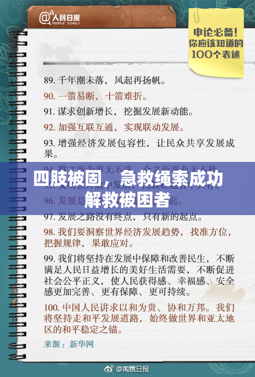 四肢被固，急救绳索成功解救被困者