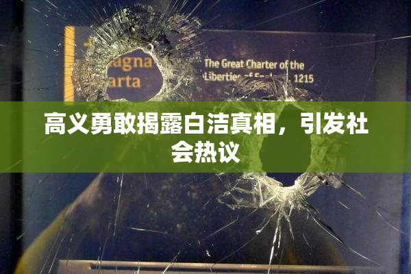 高义勇敢揭露白洁真相，引发社会热议