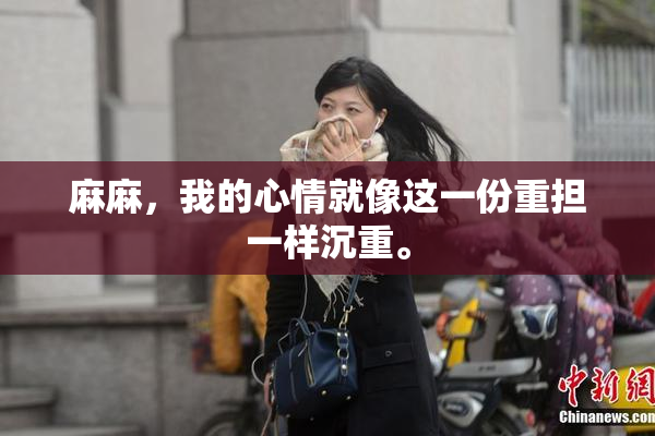 麻麻，我的心情就像这一份重担一样沉重。