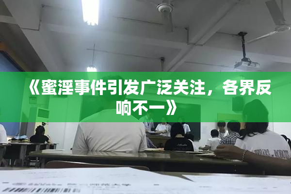 《蜜淫事件引发广泛关注，各界反响不一》