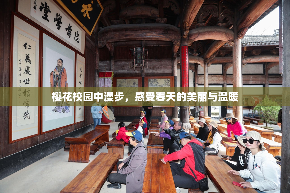 樱花校园中漫步，感受春天的美丽与温暖