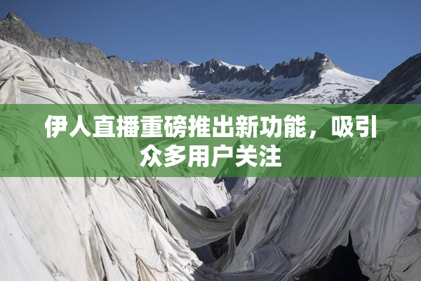 伊人直播重磅推出新功能，吸引众多用户关注