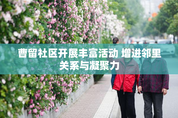 曹留社区开展丰富活动 增进邻里关系与凝聚力