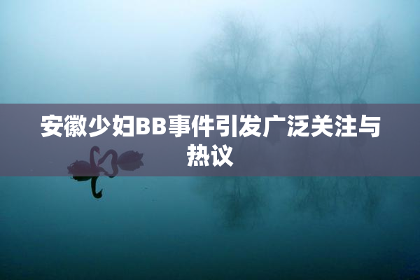 安徽少妇BB事件引发广泛关注与热议