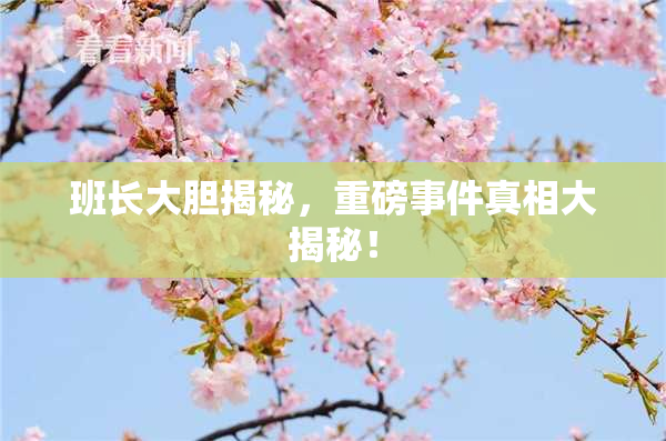 班长大胆揭秘，重磅事件真相大揭秘！