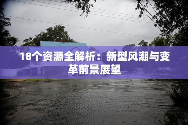 18个资源全解析：新型风潮与变革前景展望