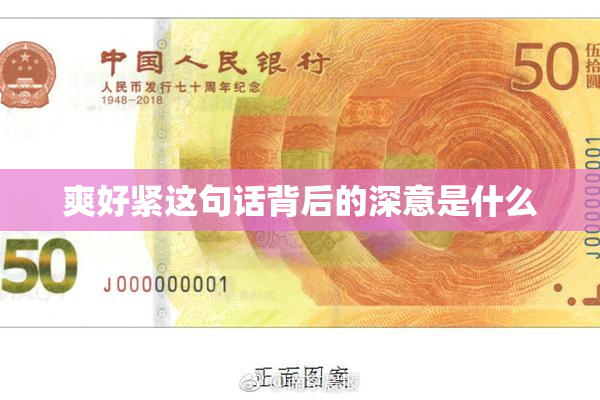 爽好紧这句话背后的深意是什么