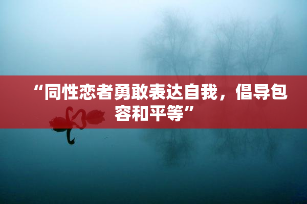 “同性恋者勇敢表达自我，倡导包容和平等”