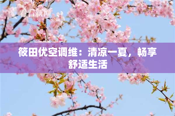 筱田优空调维：清凉一夏，畅享舒适生活