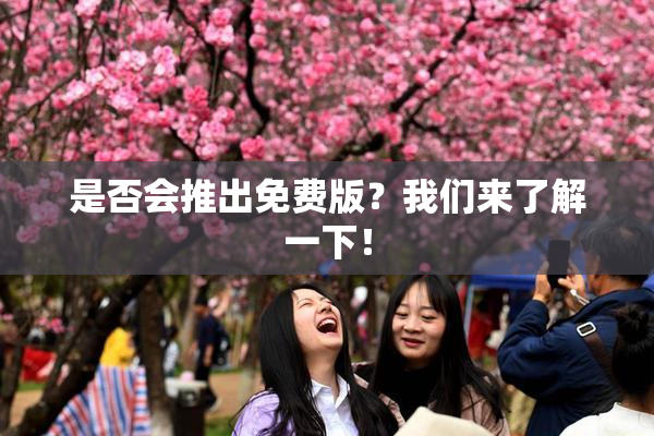 是否会推出免费版？我们来了解一下！