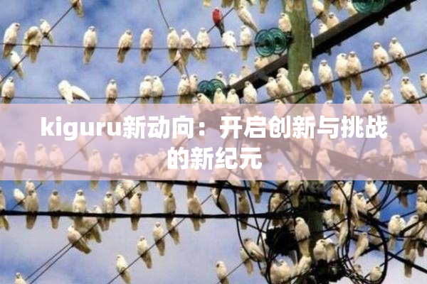 kiguru新动向：开启创新与挑战的新纪元