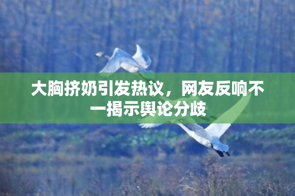 大胸挤奶引发热议，网友反响不一揭示舆论分歧