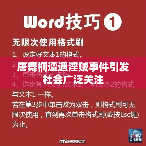唐舞桐遭遇淫贼事件引发社会广泛关注