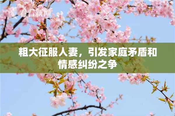 粗大征服人妻，引发家庭矛盾和情感纠纷之争