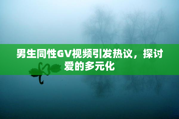 男生同性GV视频引发热议，探讨爱的多元化