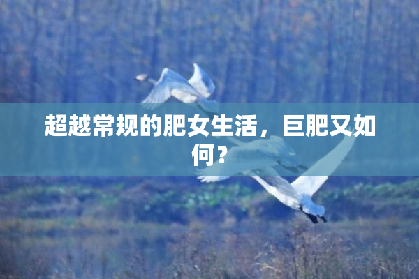 超越常规的肥女生活，巨肥又如何？