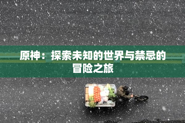 原神：探索未知的世界与禁忌的冒险之旅