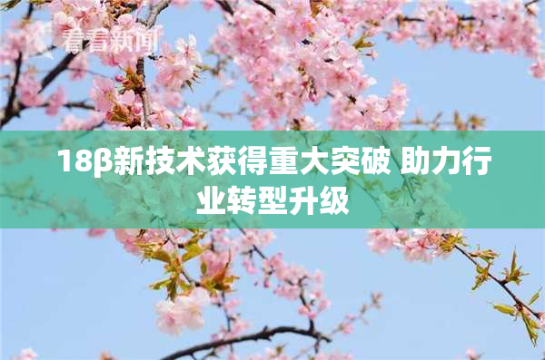 18β新技术获得重大突破 助力行业转型升级