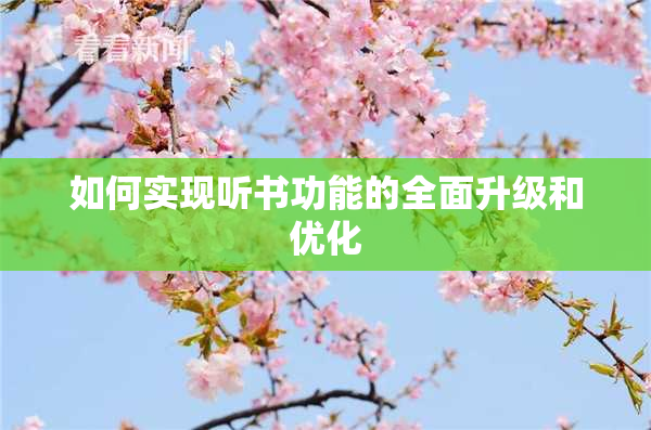 如何实现听书功能的全面升级和优化