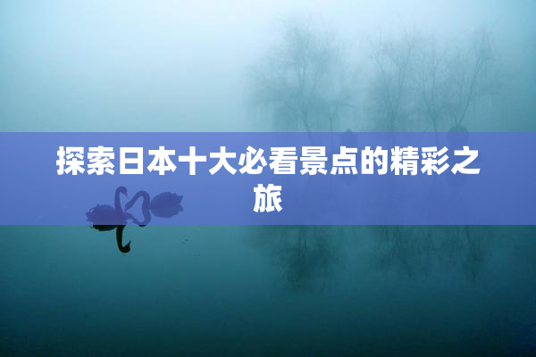 探索日本十大必看景点的精彩之旅
