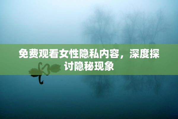 免费观看女性隐私内容，深度探讨隐秘现象