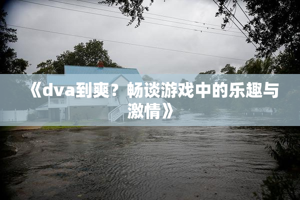 《dva到爽？畅谈游戏中的乐趣与激情》