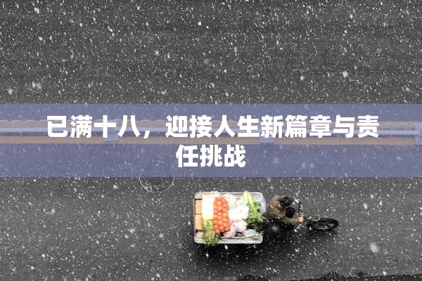 已满十八，迎接人生新篇章与责任挑战