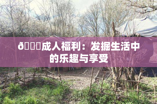 🔞成人福利：发掘生活中的乐趣与享受