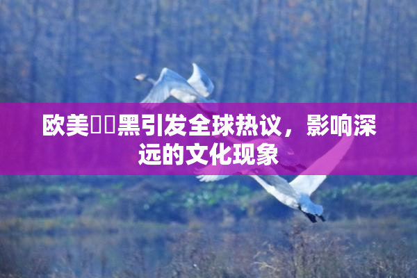 欧美❌‌黑引发全球热议，影响深远的文化现象