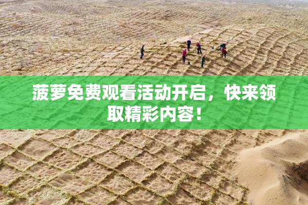 菠萝免费观看活动开启，快来领取精彩内容！