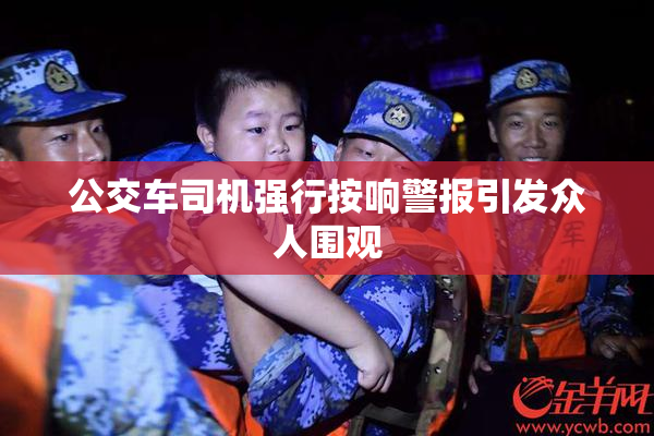 公交车司机强行按响警报引发众人围观