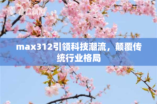 max312引领科技潮流，颠覆传统行业格局