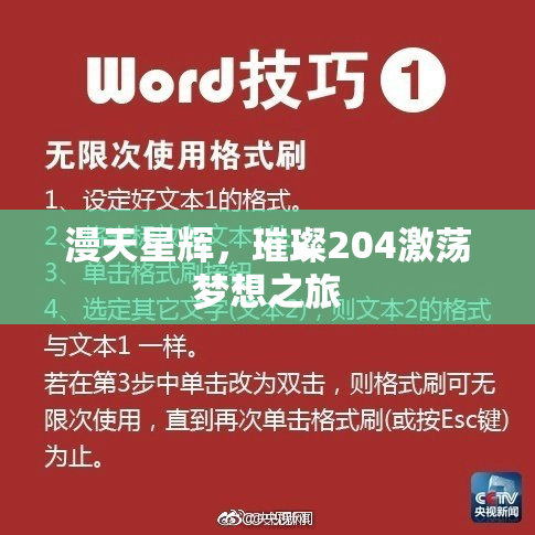 漫天星辉，璀璨204激荡梦想之旅