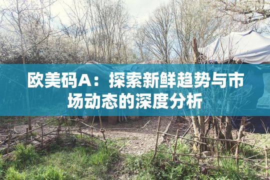 欧美码A：探索新鲜趋势与市场动态的深度分析