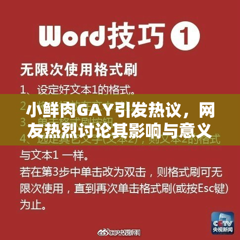 小鲜肉GAY引发热议，网友热烈讨论其影响与意义