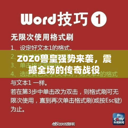 Z0Z0兽皇强势来袭，震撼全场的传奇战役