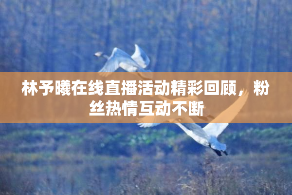 林予曦在线直播活动精彩回顾，粉丝热情互动不断