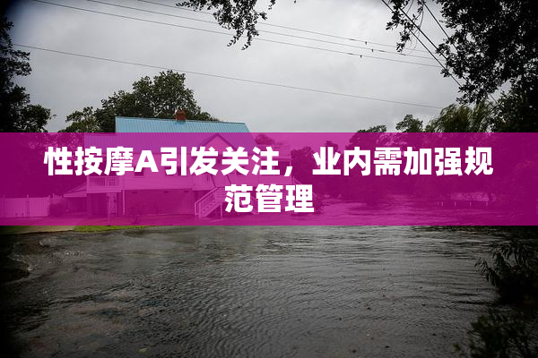 性按摩A引发关注，业内需加强规范管理