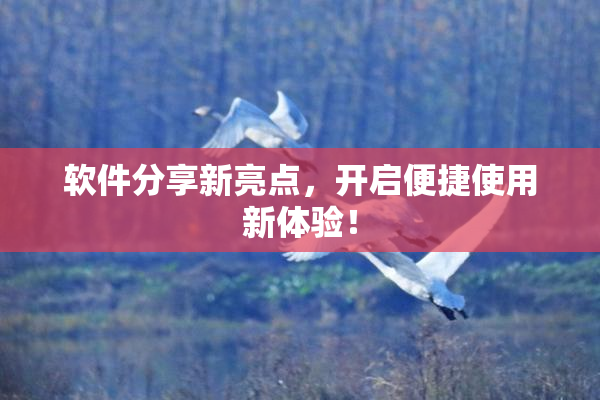 软件分享新亮点，开启便捷使用新体验！
