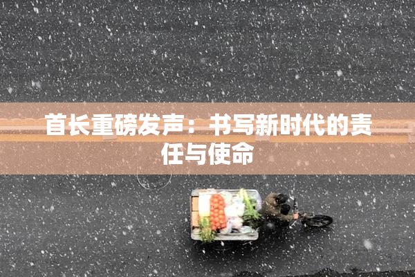 首长重磅发声：书写新时代的责任与使命