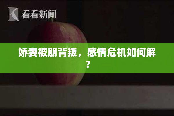 娇妻被朋背叛，感情危机如何解？